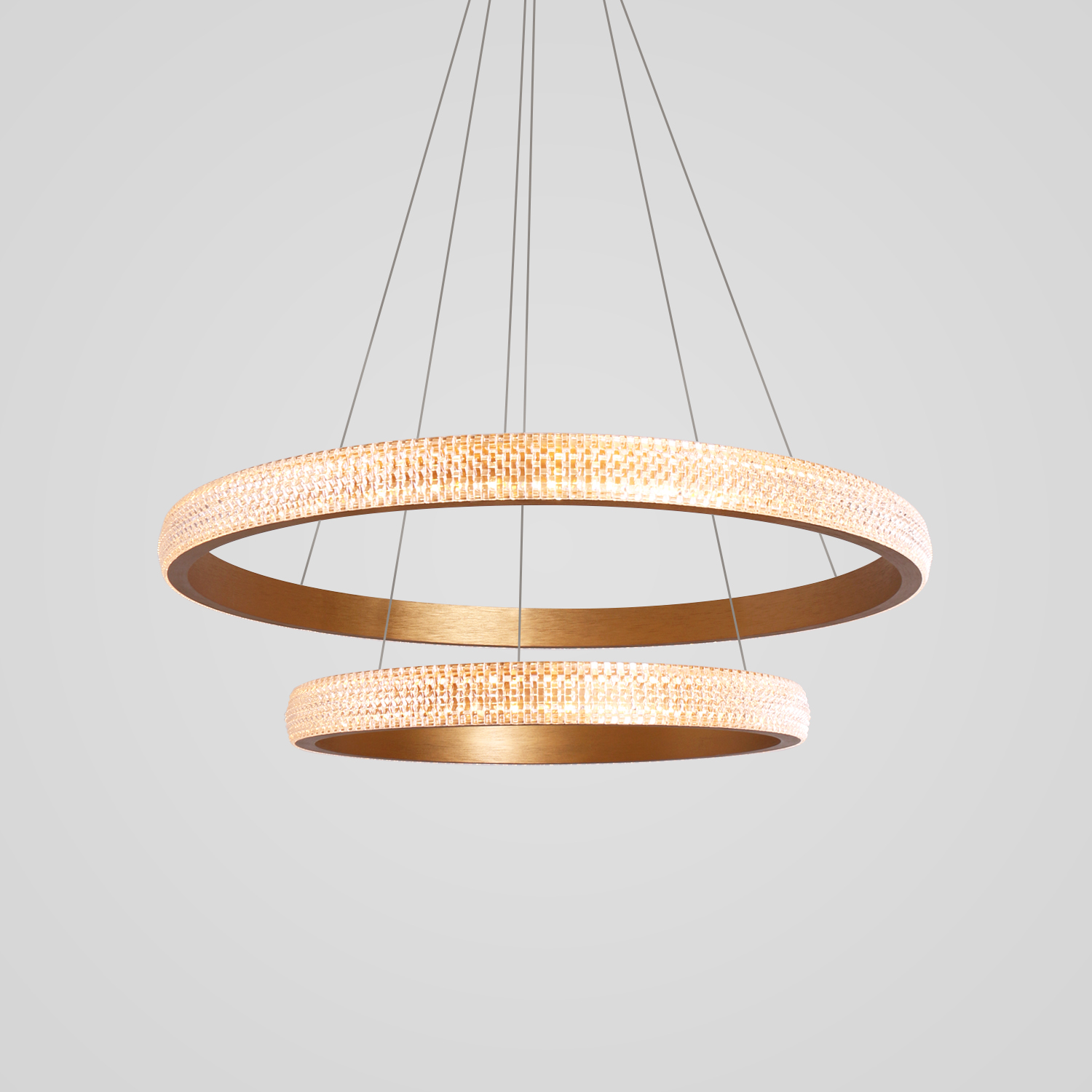 LED Pendant Light Acrylic Double Rings Lamp 60+40cm/80+60cm