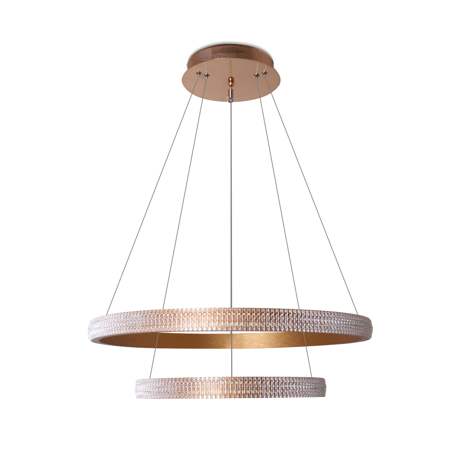 LED Pendant Light Acrylic Double Rings Lamp 60+40cm/80+60cm